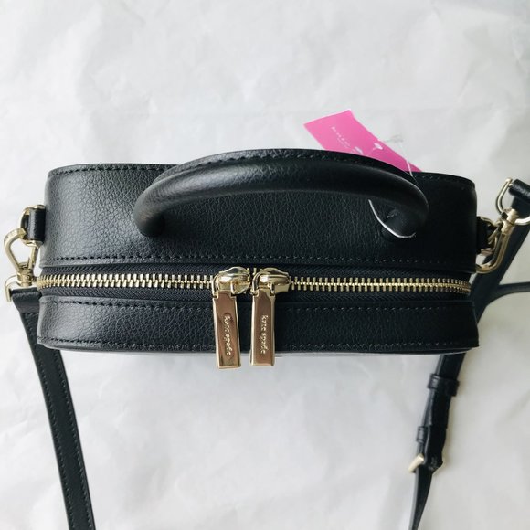 Kate Spade Maddy Top Handle Crossbody Camera Leather Bag Purse Black - Picture 7 of 9